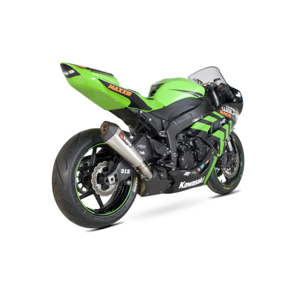Scorpion Exhaust Kawasaki Ninja ZX-6R 2009 - 2012 Serket Taper Slip-on Brushed Stainless Steel Sleeve